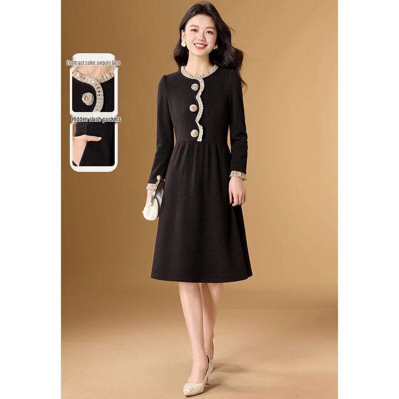Elegant French Style Color-block A-Line Dress 4XL