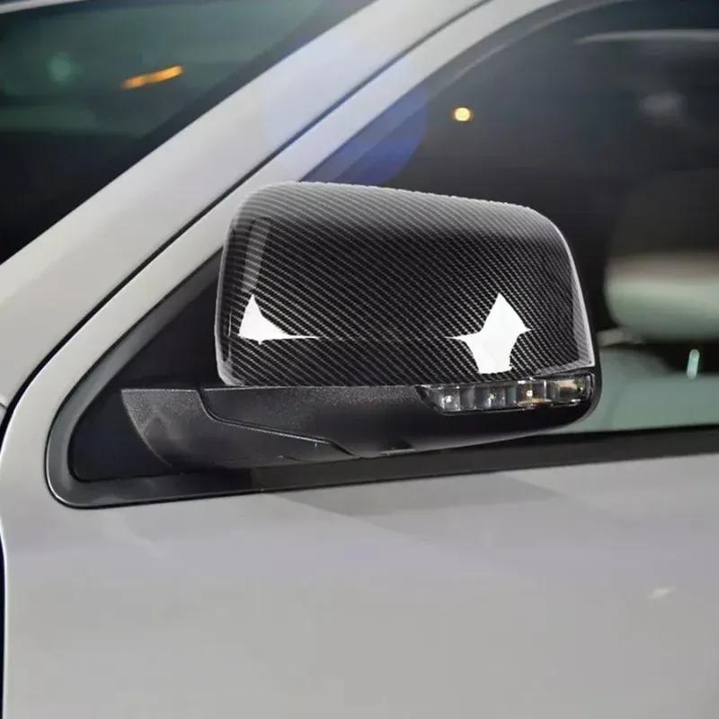 For Jeep Grand Cherokee Dodge Durango 2011- ABS Car Rearview Side Mirror Cover Wing Cap Exterior Door Trim Adhesive Sticker