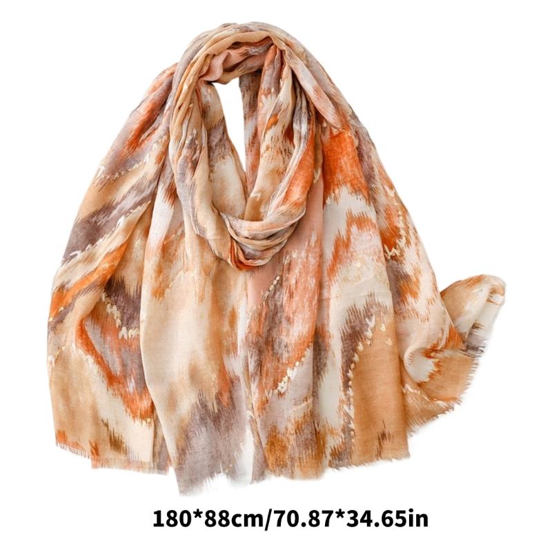 Large Scarf Silk Feeling Color Blending for Women Multifunctional Head Scarf Unisex Hijab Neck Scarves Daily Wear