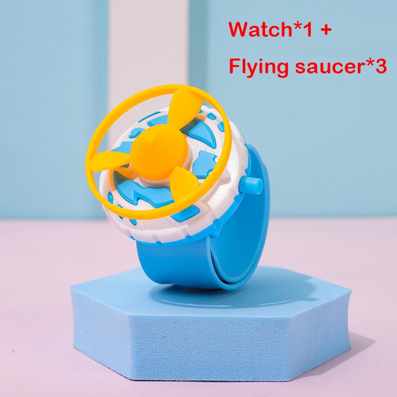Children s Cartoon Watch Flying Saucer Outdoor Spinning Toy Watch Gyroscope Rings Kids Funny Interactive Launcher Gifts Toys