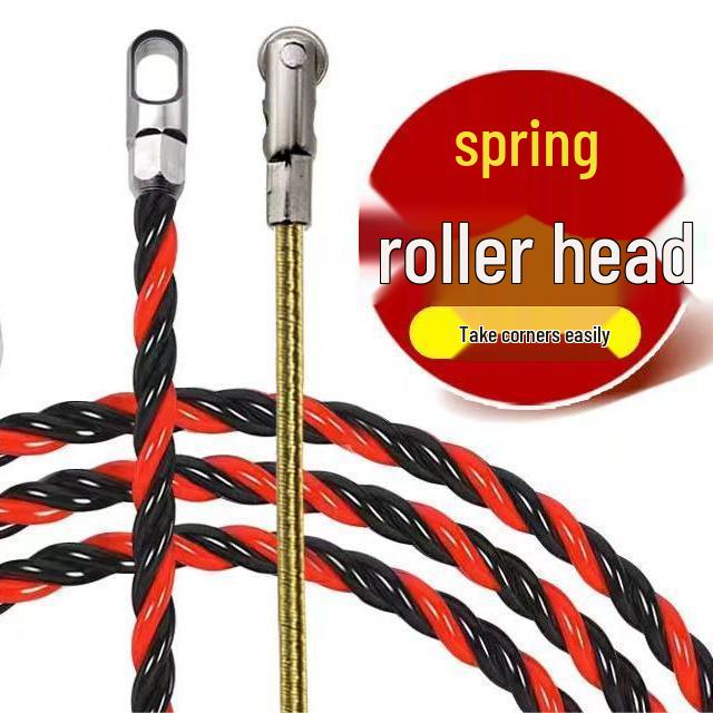 Passe-fil d'électricien: Outil à ressort en acier pour tirage de conduit pour câblage encastré