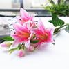 DIY Long Stem 6 Heads Real Looking Wedding Artificial Flower Fake Plant Faux Lilies Bouquet Branch