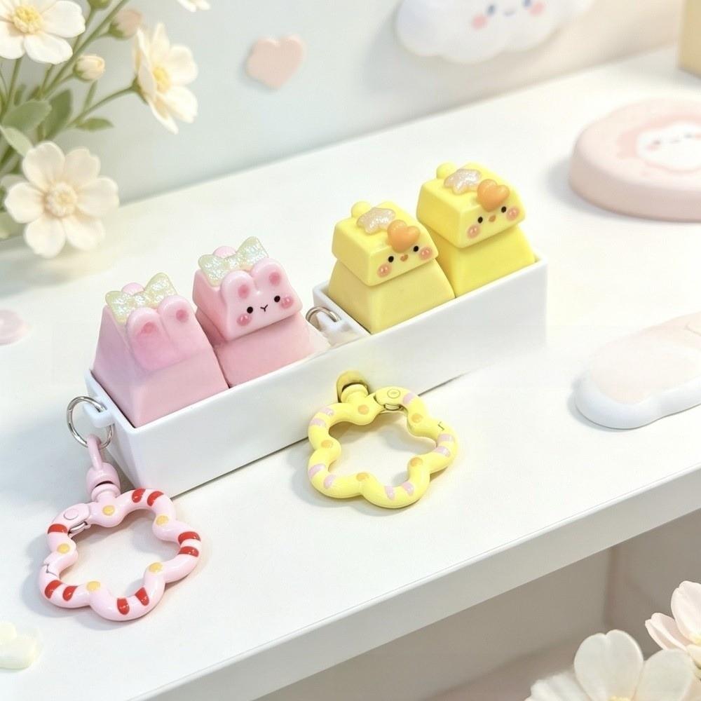 Cheese Stress Relief Clicker Finger Button Fidget Keychain Anti-stress Toy Pendant  Bag Charms