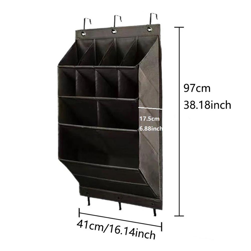 11/12 Grids Wall-mounted Pocket Storage Hanging Bag Shoe Sundries Organizer Rack with Bedroom Bathroom Door Behind Closet Holder