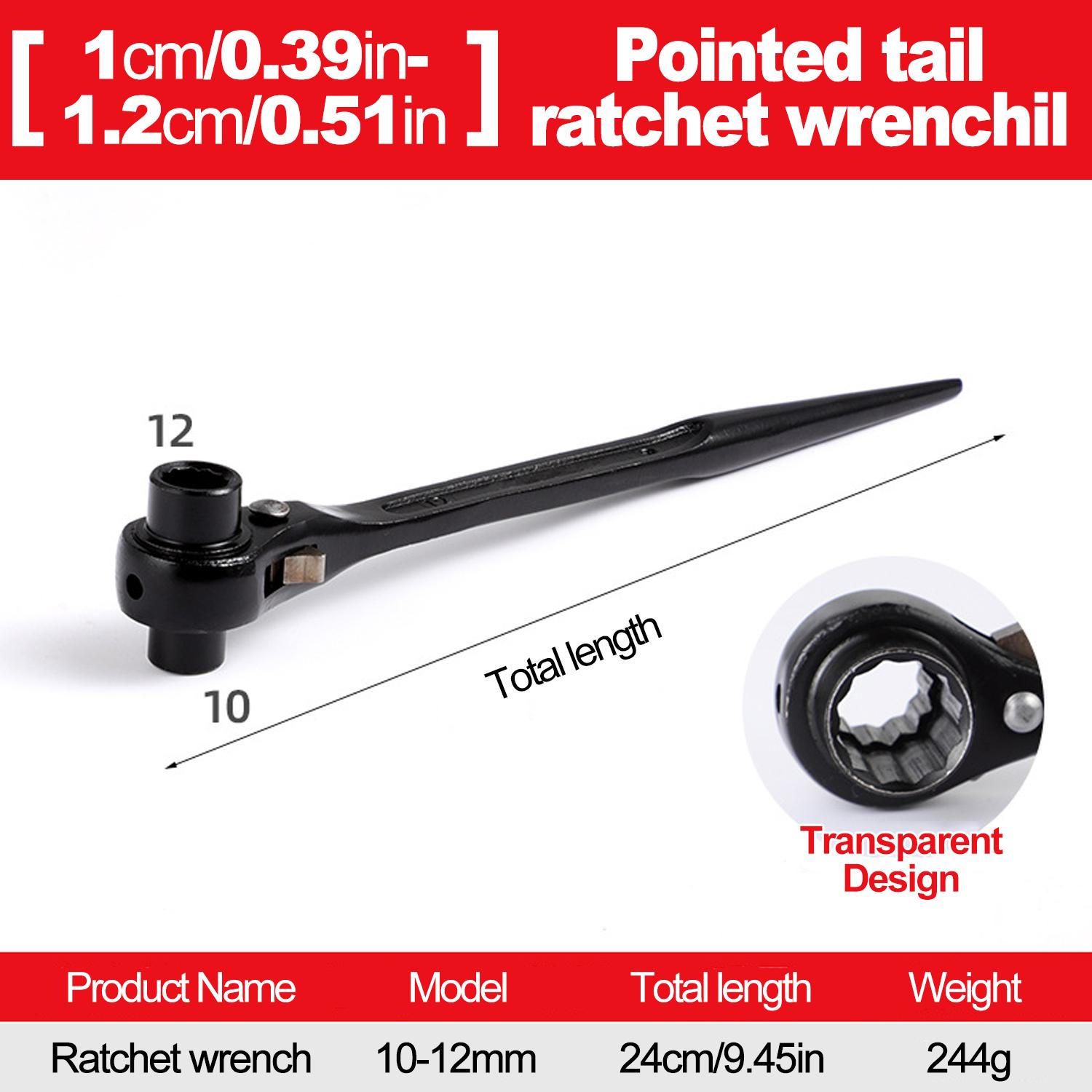 10-19mm Ratchet Wrench Socket Plum Blossom Multifunctional Pointed Tail Adjustable Sockets Adapter Hand Tools Wrenches