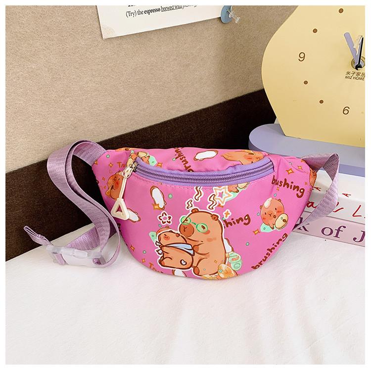 Capybara Crossbody Printed Bags Children Cartoon Outdoor Leisure Waist Pack
