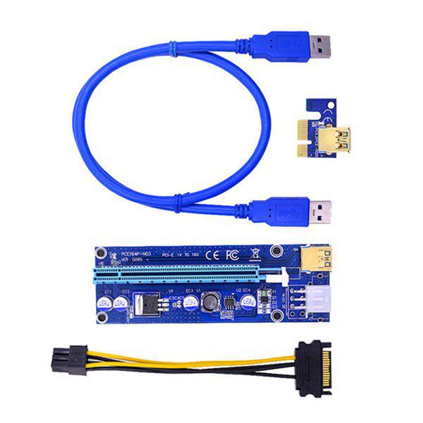 Set: PCI-E Adapter Card VER009S Gold-plated PCB, Color: As shown