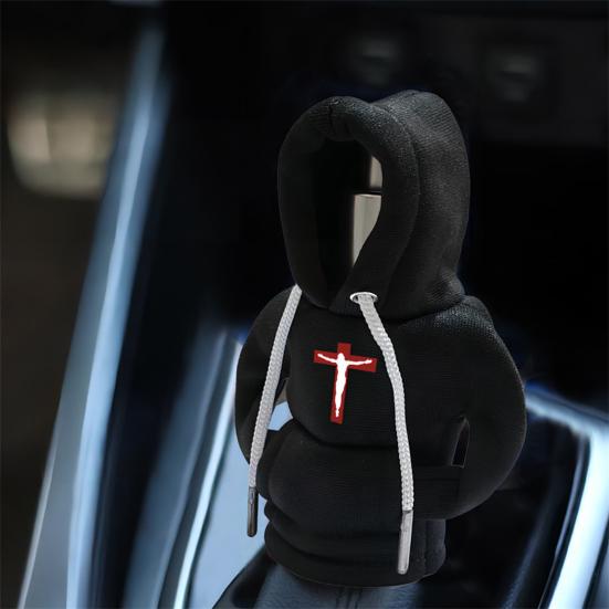 Yousheng Car Gear Shift Knob Hoodie Cover Cute Costume for Manual & Automatic Stick Shift Universal Car Interior Decor Fun Auto Accessory