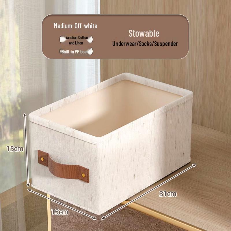 Tianshan Cotton & Linen Sock Box: Foldable, Washable Drawer-Style Wardrobe Organizer