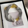 Silk scarf long strip high-end spring and summer new versatile pearl necklace neck chain scarf magnetic buckle silk scarf