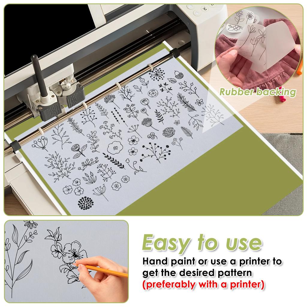 10Pcs Sticky Wash Away Embroidery Stabilizer Self-Adhesive Printable A4 Size Paper Stabilizer 8.2" X 11.7"