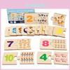 Puzze Wooden Number Matching Toys Montessori Early Education Digital Pattern Thicken Blocks Game For Baby Festival Gift Toy