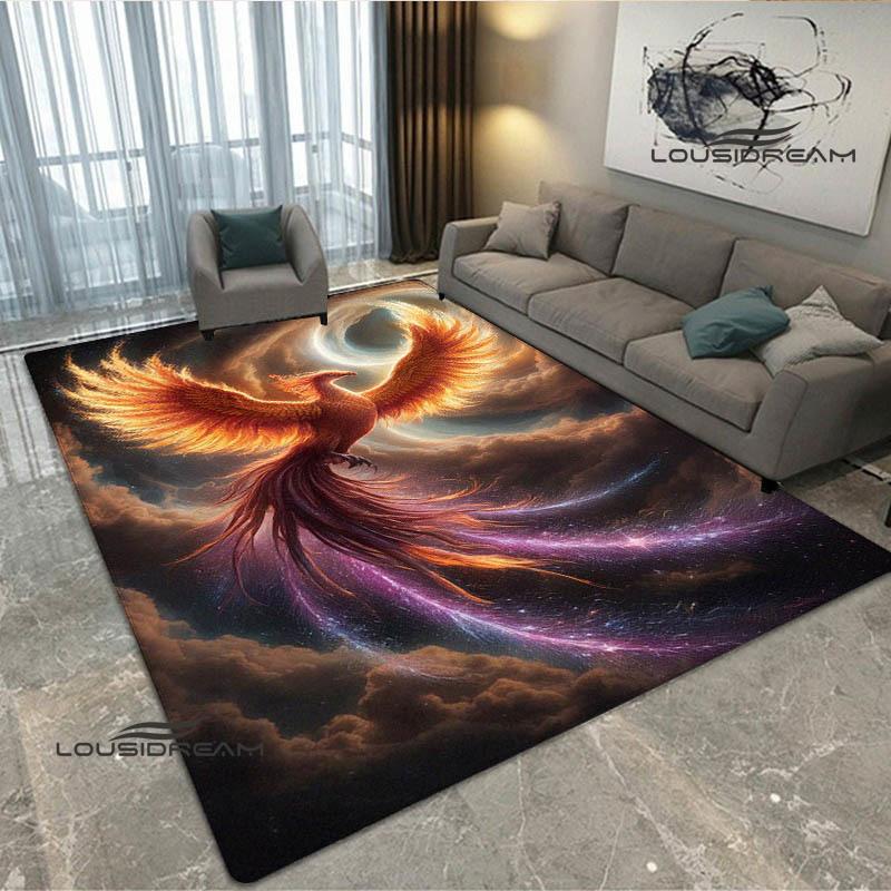 3D Phoenix Printed Carpet Kitchen Mats Non -slip Carpet Outdoor Carpets Area Rug Bedroom Decor Pink Room Decor Birthday Gift