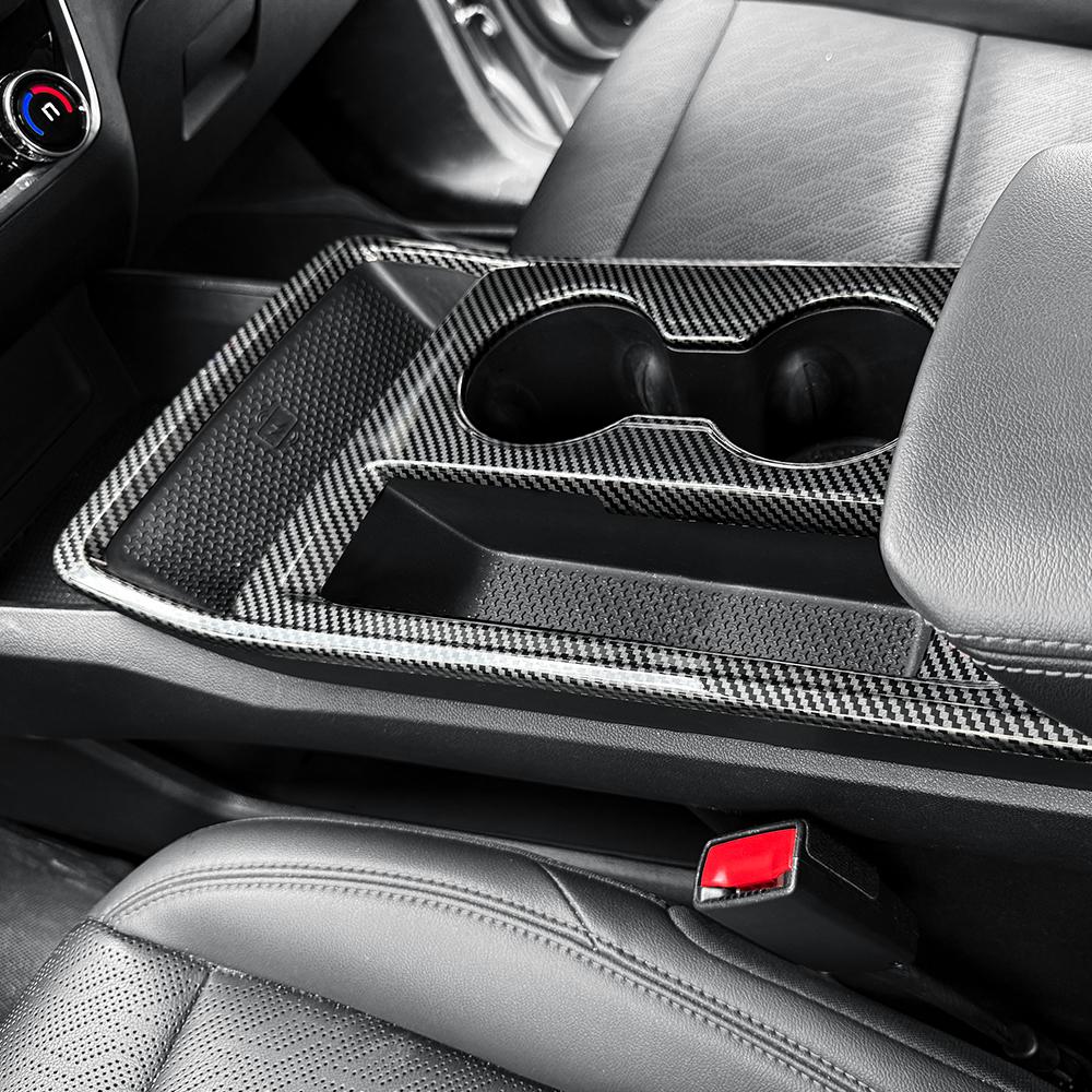 For Chevrolet Equinox LS 2025 2026 Car Tuning 1PCS Carbon Fiber Center Console Button Water Cup Frame Cover Trim Accessories LHD