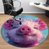 1pc Piggy Smlie Office Round Area Rug, Indoor Mat Suitable ForOffice, Under Office Chairs Bedroom Living Room Home Decor, Room Deco  D084