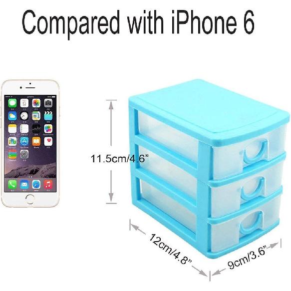 

3-ярусный мини-настольный органайзер, ящик для хранения - синий