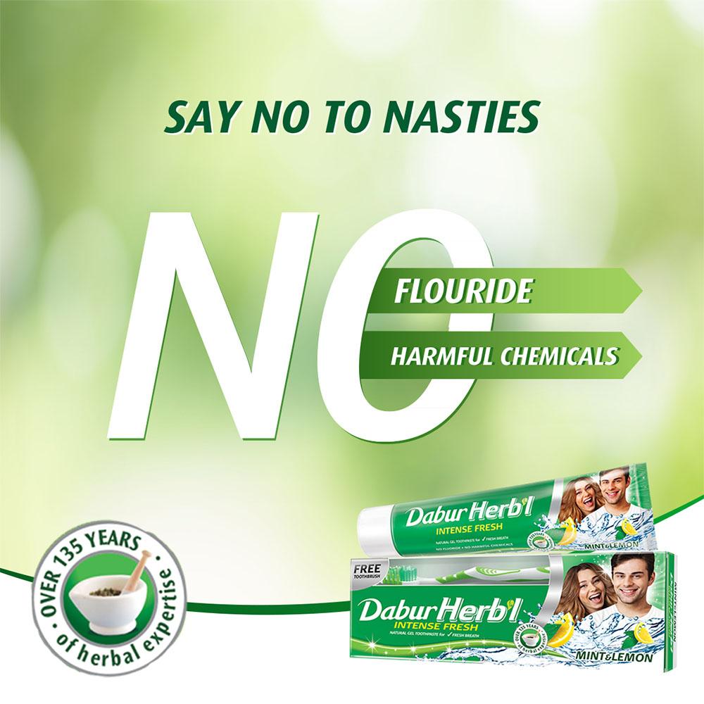 Herbal Intense Fresh Gel Toothpaste - Mint & Lemon Dabur HERB`l