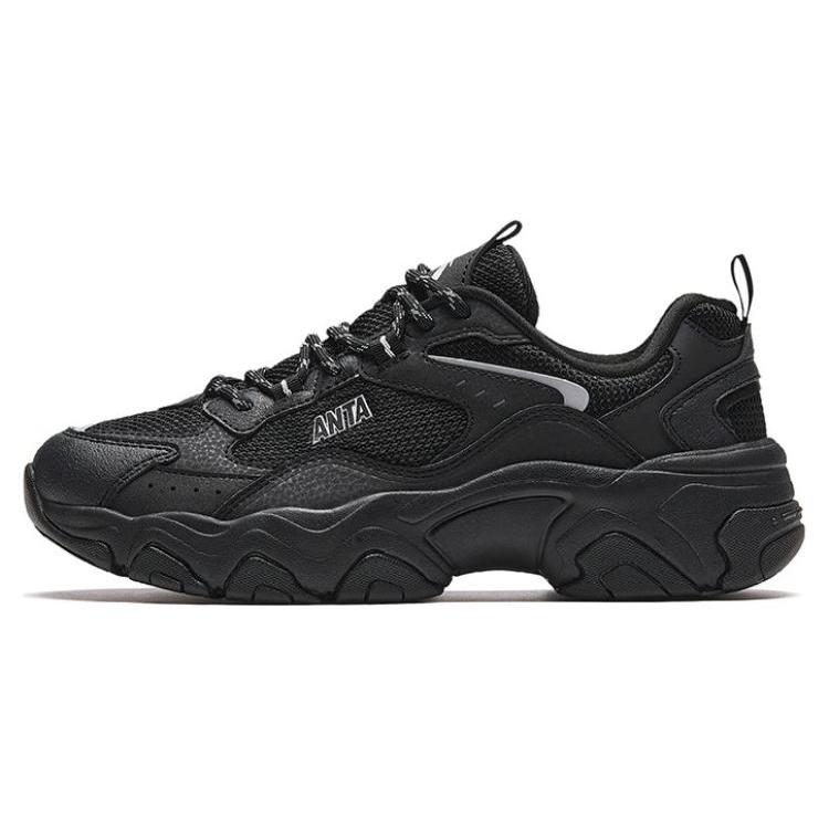 

Anta Meteorite Comfortable Slip Resistant Abrasion Resistant Low top Chunky Sneakers Women s Black 122348851-2 37.5