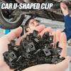 Car Metal Screw Fastener Clips U-Type Clip Anti-rust Iron Sheet Car Motorcycles Screw Buckle Bumper Protection Fastener Clips
