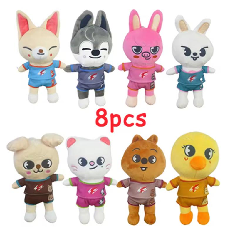 Plush Toys Stray Kids Cartoon Stuffed Animal Plushies Doll Kawaii Companion for Adult Fans Leeknow Hyunjin Gift