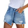2025 Summer Light Blue Women's Denim Ripped Skirt Shorts