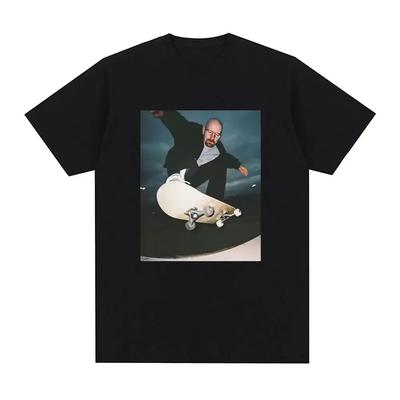 Short Sleeved Round Neck Tshirt Men Clothing New In Top & Tees Mens T-Shirt Camisetas Breaking Bad Heisenberg Skate Print