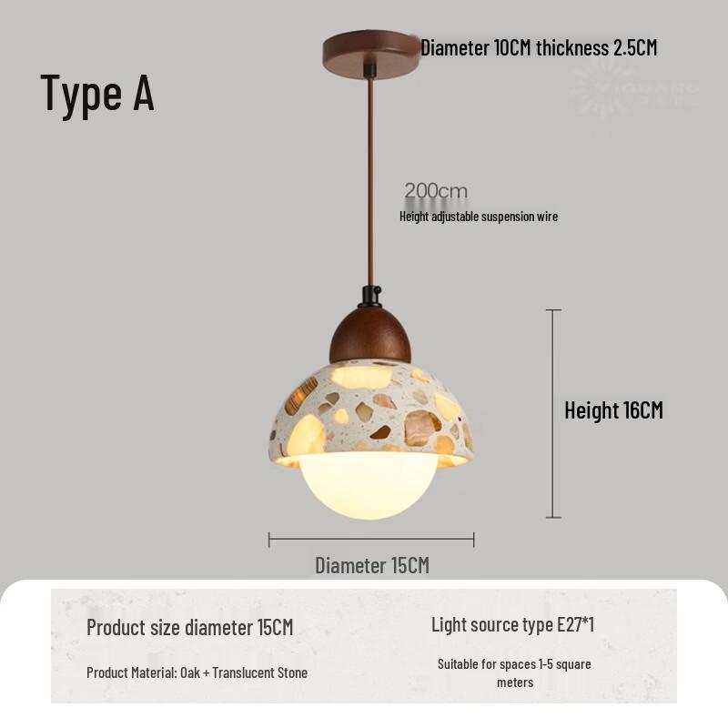 NuFeng Japanese Wabi-Sabi Travertine Bedroom Lamp