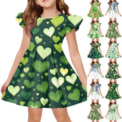 Girls' Summer Princess Dress - A-Line T-Shirt Dress St. Patrick's Day