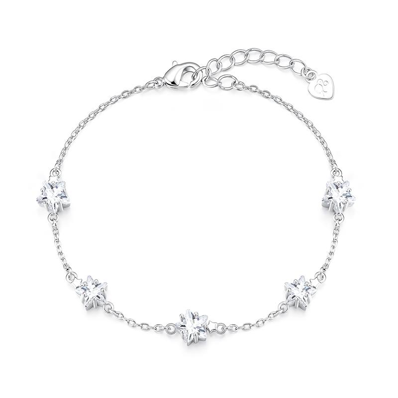Barbie crystal bracelet element crystal, five star cute bracelets, adjustable, flashing five-pointed lucky star wrist chain, light TX2604020 белый