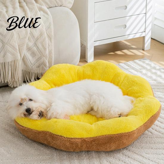 Cucce per Animali Semi-chiuse Fondo Antiscivolo Forma a Fiore di Peluche Invernale per Gatti Cani con Morbida Macchina