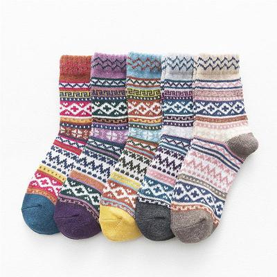 High Quality Women Wool Socks 5Pairs Autumn Winter Warm New Fashion Women's Wool Socks Mixed Color Long Socks