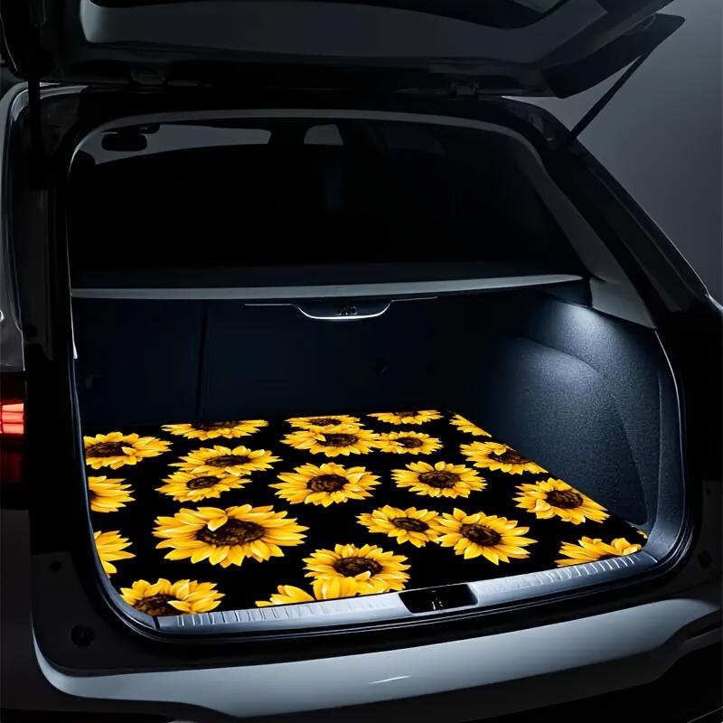 1Pcs Sunflower Print Car Trunk Mat Non-Slip Heavy-Duty Cargo Liner for SUVs Sedans Trucks Protects Against Pets Protective Cover