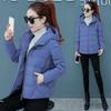 Damen Herbst und Winter Plus Size Kurzer Abschnitt Kapuze Einfarbig Warme Jacke Kleine Lockere Dünne Jacke