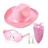 Makeup Costume Accessories Set With Denim Hat And Heart Glasses For Party Gifts