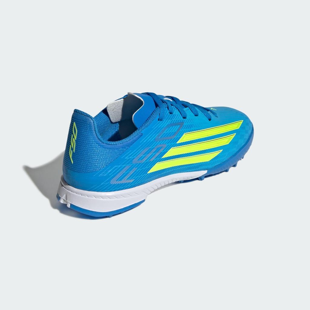 adidas F50 LEAGUE Turf Football Kids JR9017 Kids' Performance Sports Shoes Lucid Ray Blue / Team Solar Yellow 2 / Lucid Aquamarine