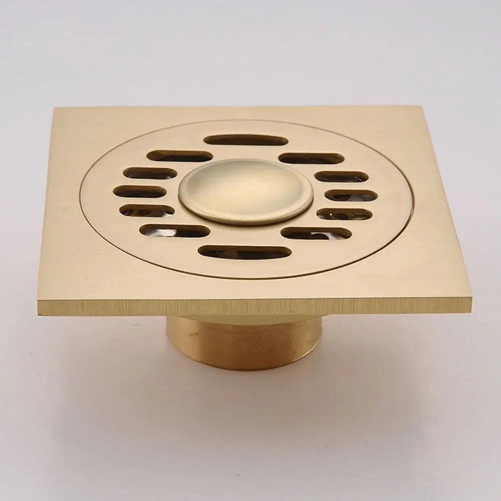 Square Anti-odor All Copper Floor Shower Drain Bathroom Drainage Bathtub Shower Drainer Waste Floor Drain