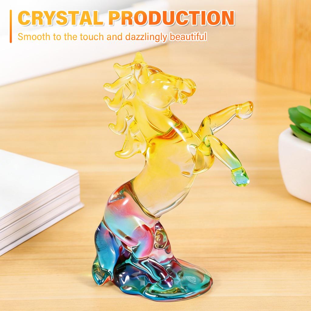 Crystal Horse Statue 2026 Crystal Figurine Present Collectible Figurine Imitation Crystal Horse Figurine for Office Home Decor