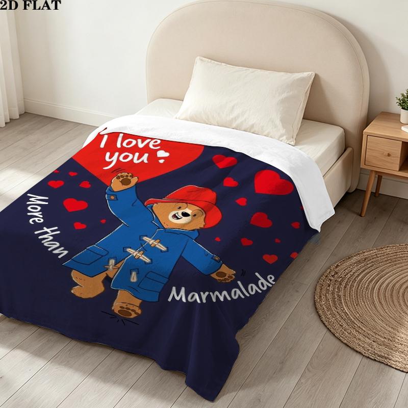 Paddington Print Flannel Blanket, High quality Comfortable for All Seasons, Home Decor, Warmth and Comfort, Perfect for Christmas Gifts