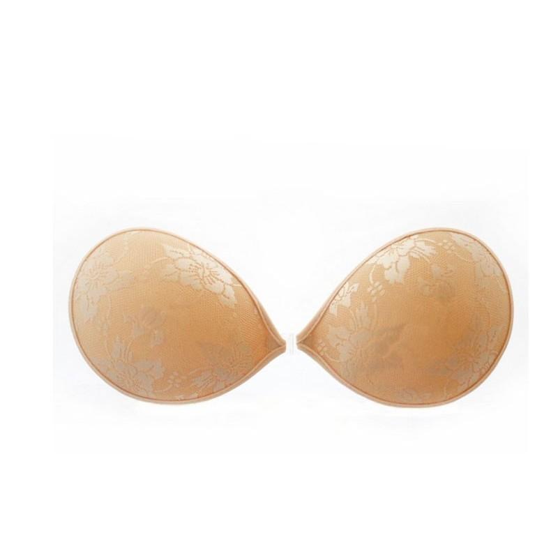 Nylon Padded Push Up Bra Cups With Lace Edges For Wedding Gowns And Formal Dresses