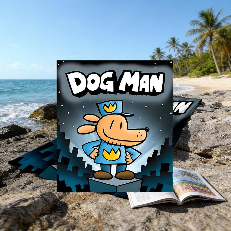 1pc DogMan1 Beach Towel, Beach and Seaside Swimming Pool Equipment, Fashion Pattern, Rectangular, Travel Essentials