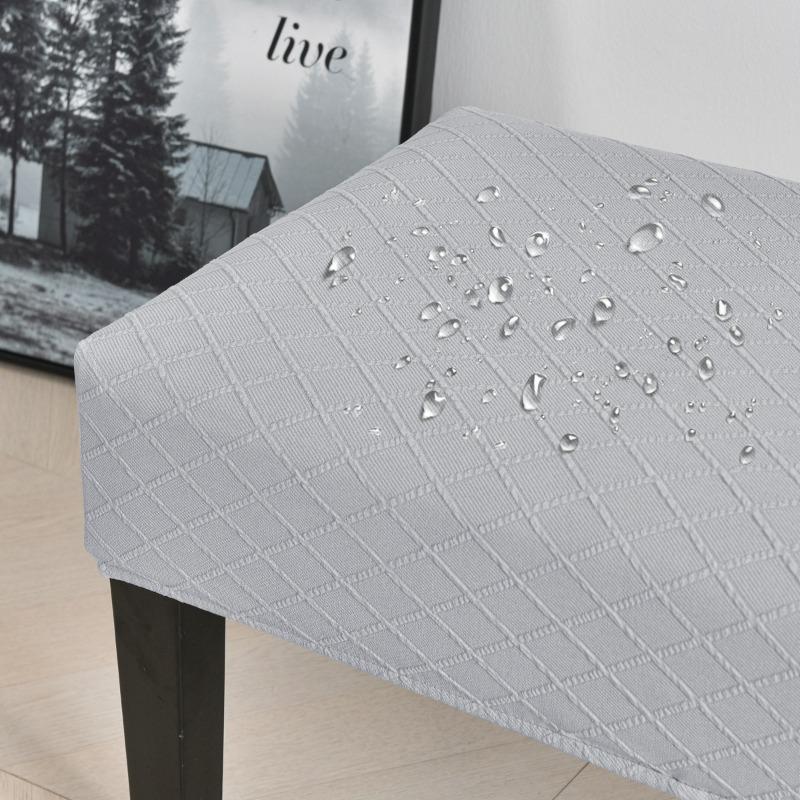Coprisedia da Pianoforte Jacquard Impermeabile Copribanchi da Pranzo Jacquard Elasticizzato Coprisedile Rettangolare Monocolore per Sgabello