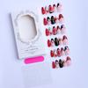 Water-drop-shaped press-on nails with crushed diamond leopard print blush, press-on nail art, fake nails, 10-30 pieces