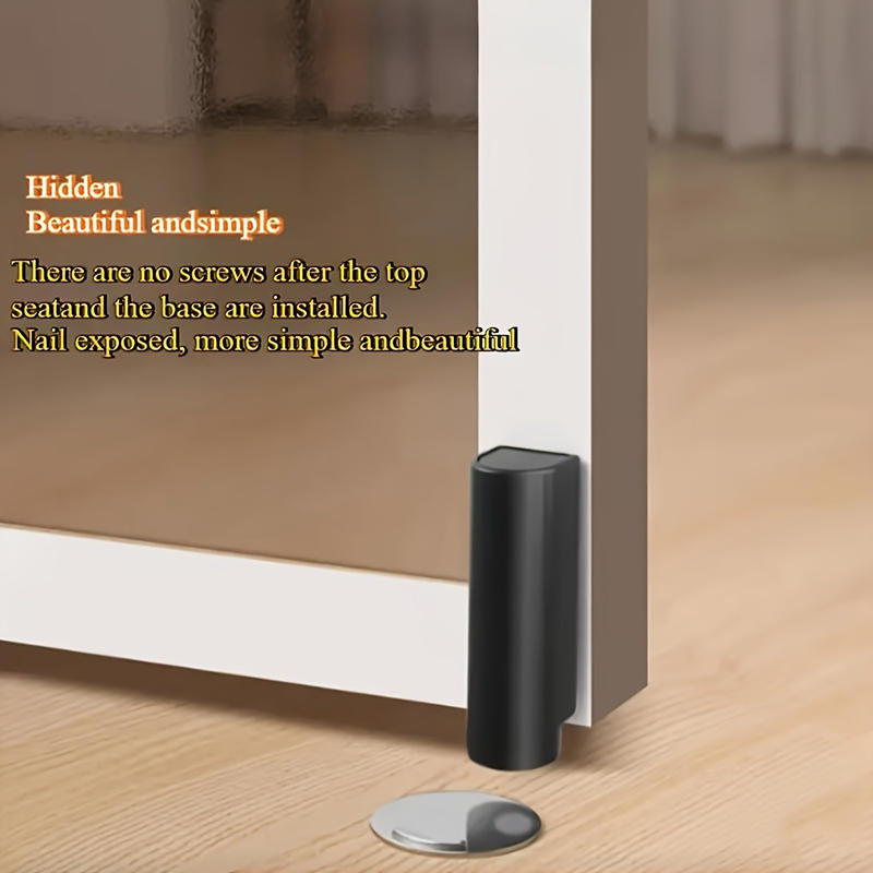 Magnetic Door Stopper Suction Door Holder 75*24mm Stainless Steel For Home Office Cabinet Improvement Home Decoration Accessories Black Grey White