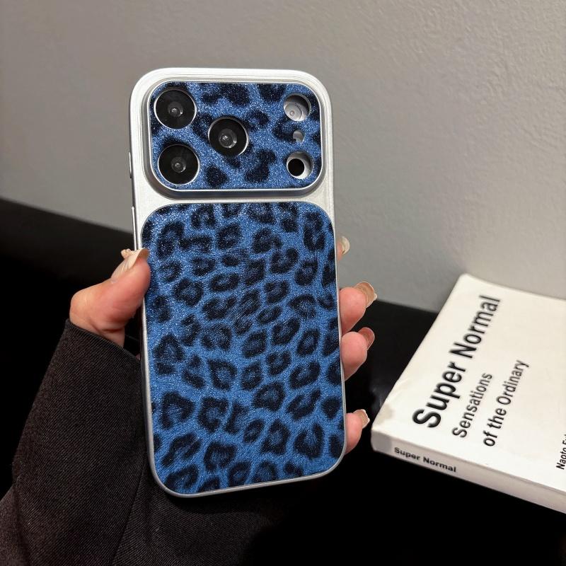 Carcasă de Lux cu Model Leopard Strălucitor pentru iPhone 17 Air 16 15 14 13 Pro Max Placată Strălucitoare Rezistentă la Șocuri Capac Dur pentru Cameră Mare