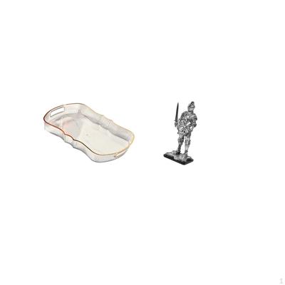 Elegant Multifunctional Vanity And Food Tray with Vintage Knight Sculpture Creative Tabletop