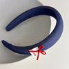 Vintage Headbands for Women British Style Toothed Non-slip Hair Bands Red Bow Blue Hair Hoop Hairband Face Wash Hair Accessories