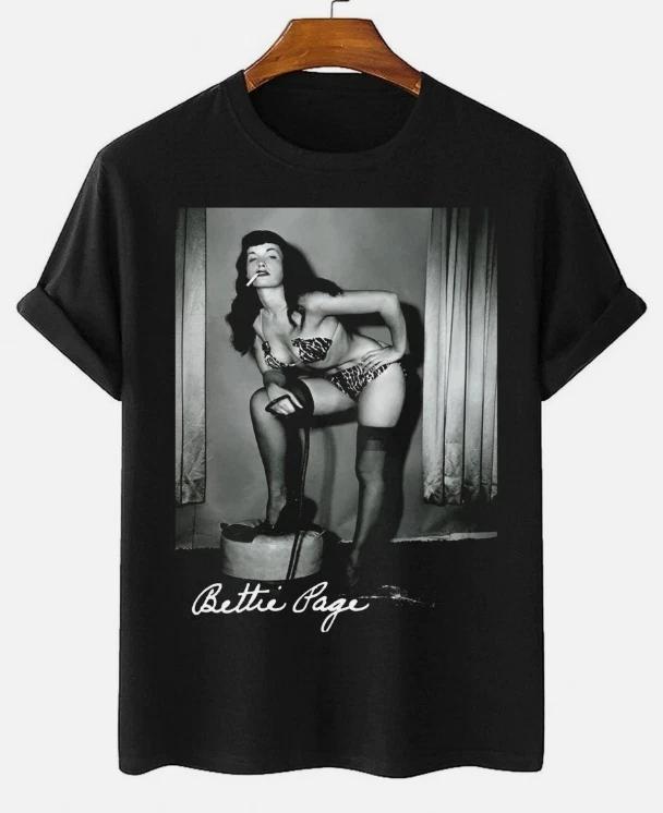 Christmas gift New Bettie Page Sexy Shirt Cotton Black All Size T-Shirt S