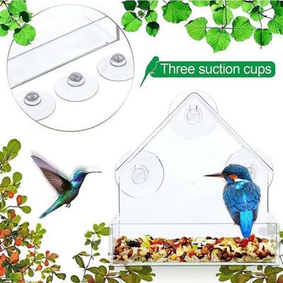 Clear Window Bird Feeders Plastic Window Bird House Windowsill Birdfeeders  Outside Garden
