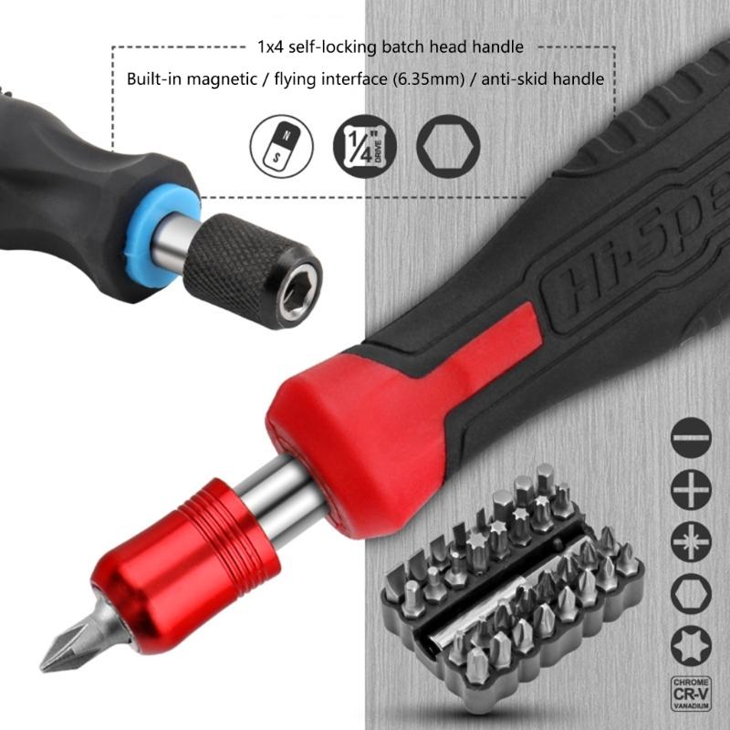 1/4'' Sechskant Schraubendrehergriff Magnetischer Schraubendreher-Bitshalter Selbstverriegelnder Adapter Stecknuss für Schraubendreher-Bits Schraubenschlüssel
