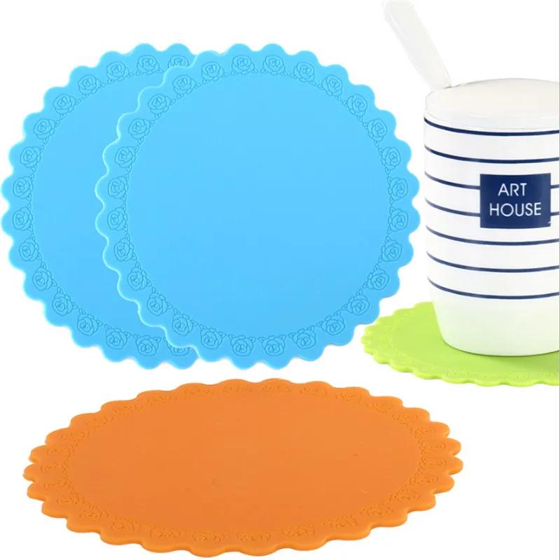 1Pc Silicone Cup Mat Coaster Holder Drink Coffee Pad Heat Resistant Waterproof Placemat Table Decoration